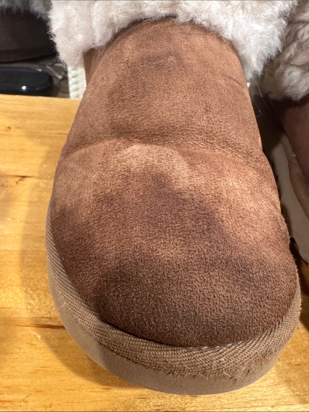 UGG Chestnut Suede Booties with folded down Sheepskin Cuff - Picture 4 of 11